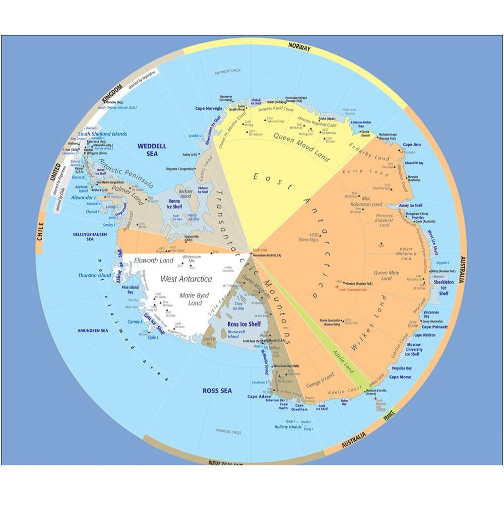 Political Map of Antarctica 