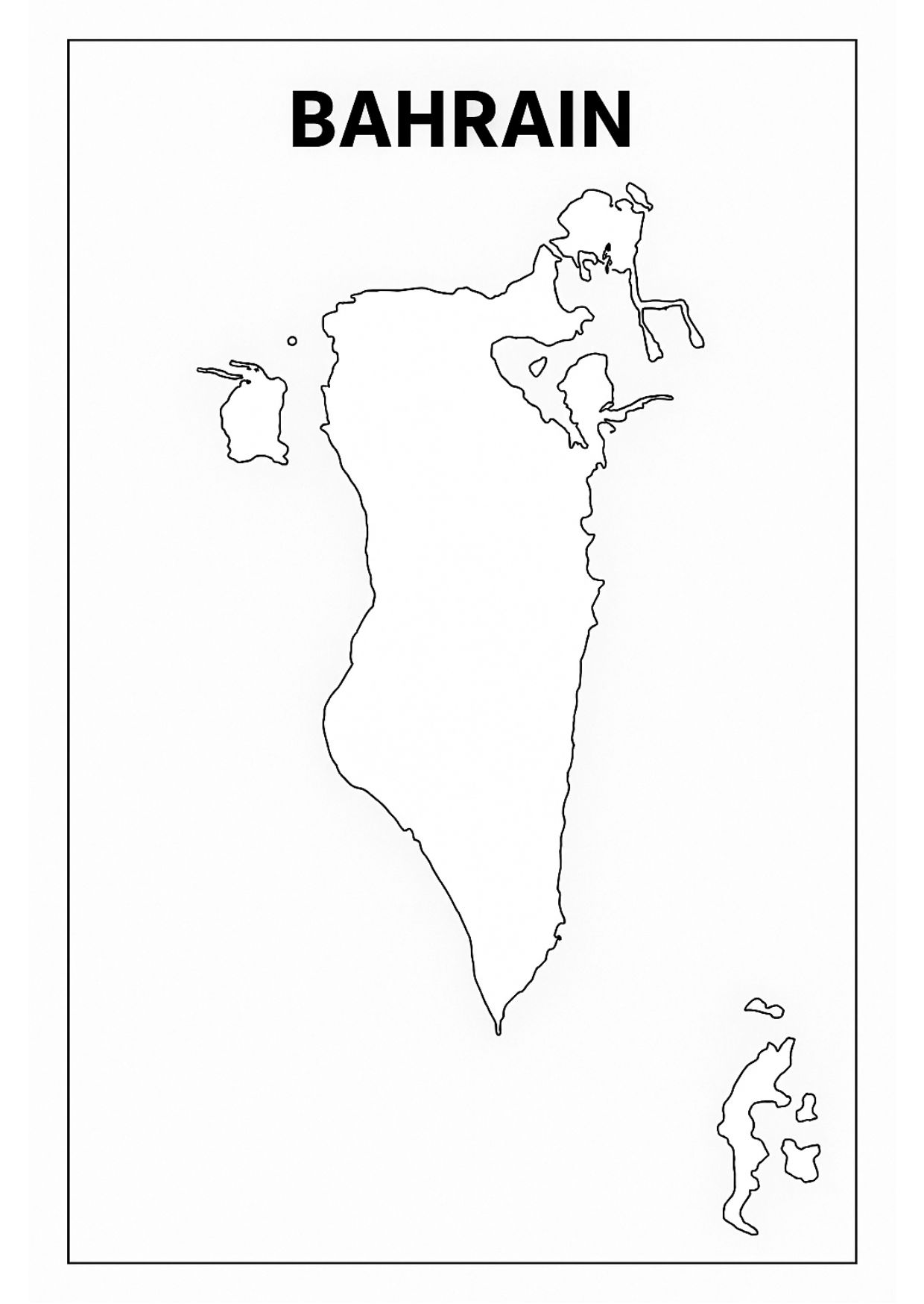 Blank Map of Bahrain
