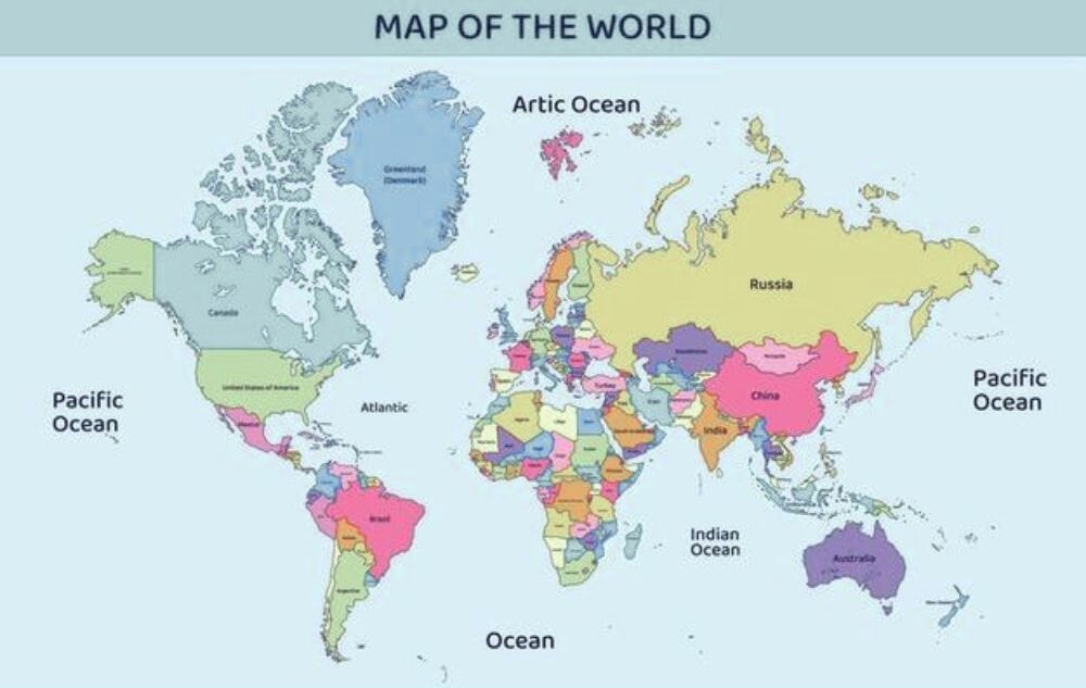 World Map with Names