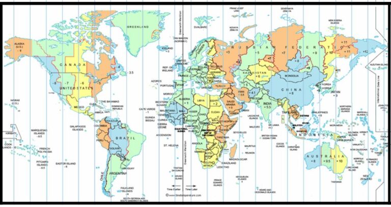 World Time Map | Global Time Zones Explained