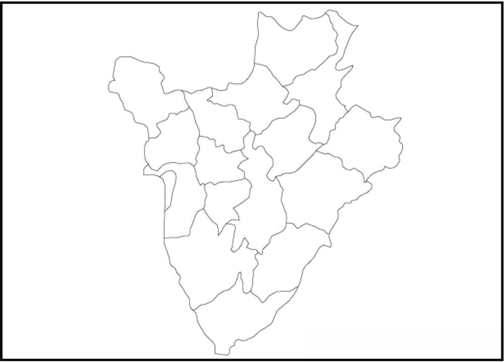 Blank Map of Burundi