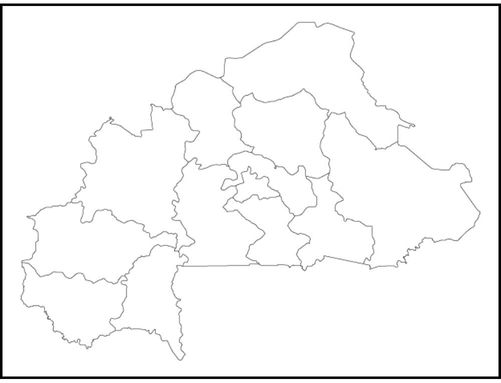 Outline Map of Burkina Faso