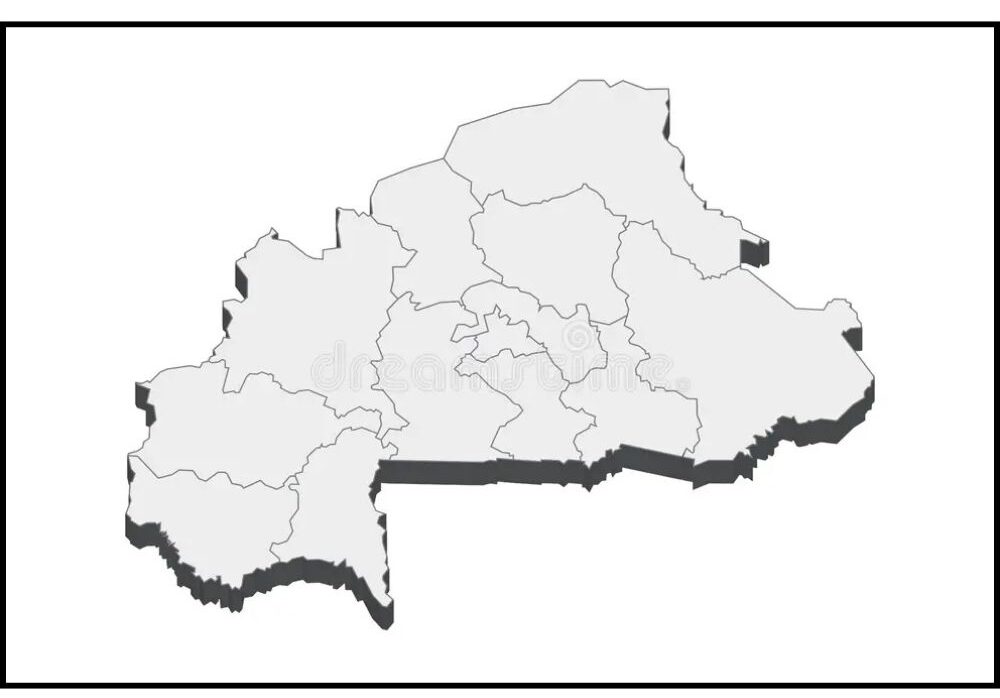 Printable Blank Map of Burkina Faso
