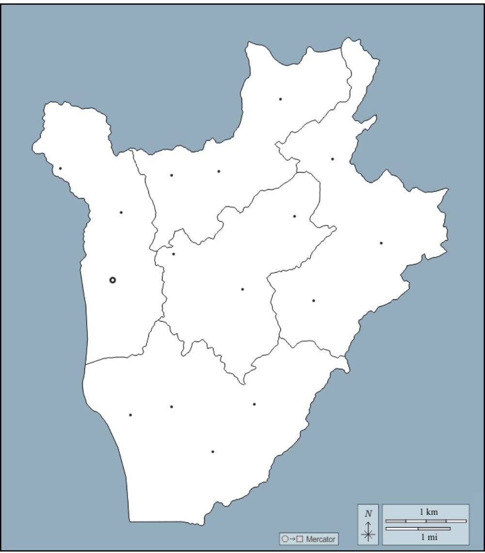 Printable Map of Burundi