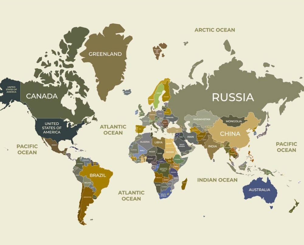 World Map with Names