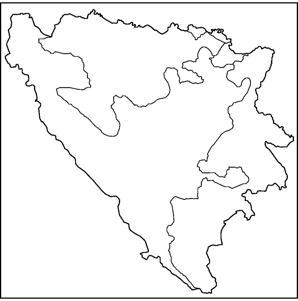 Blank Map of Bosnia and Herzegovina
