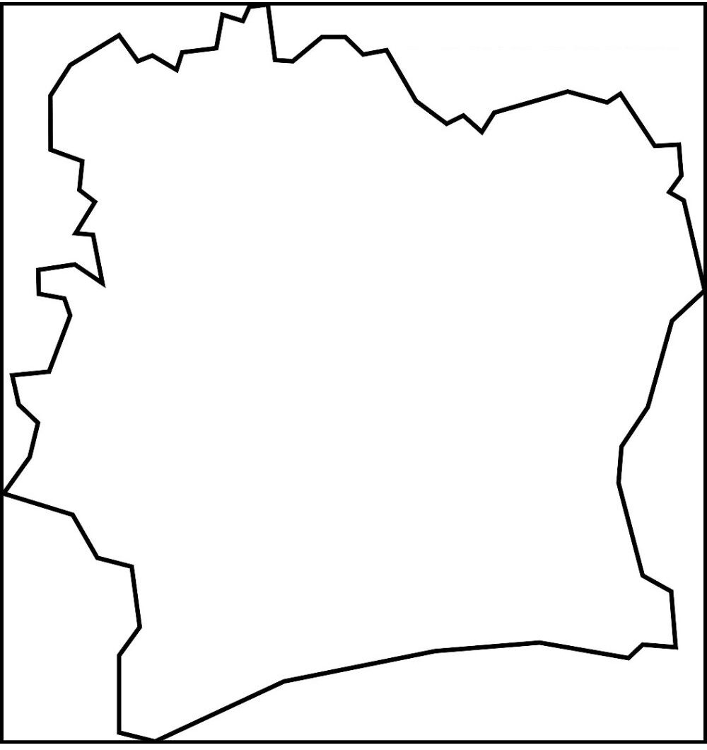 Blank Map of Cote d'Ivoire