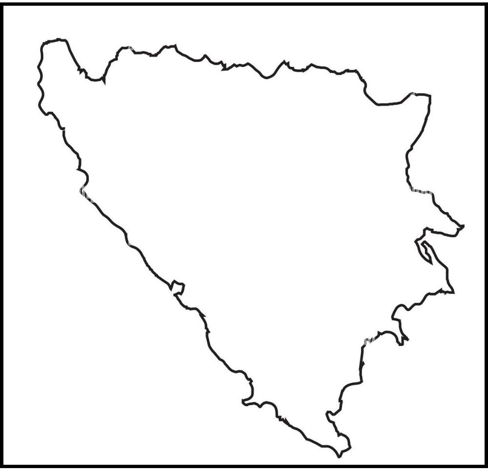 Outline Map of Bosnia and Herzegovina